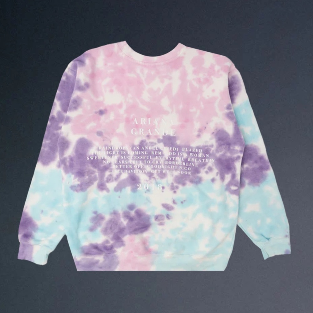 Ariana Grande Pink and Blue Tie-Dye Sweatshirt